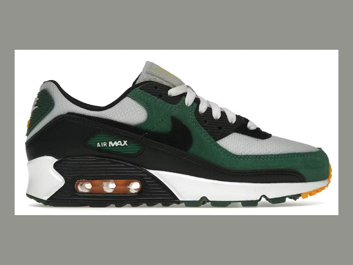 The 90 "Pure Platinum George Green" sneakers (Image via StiockX)